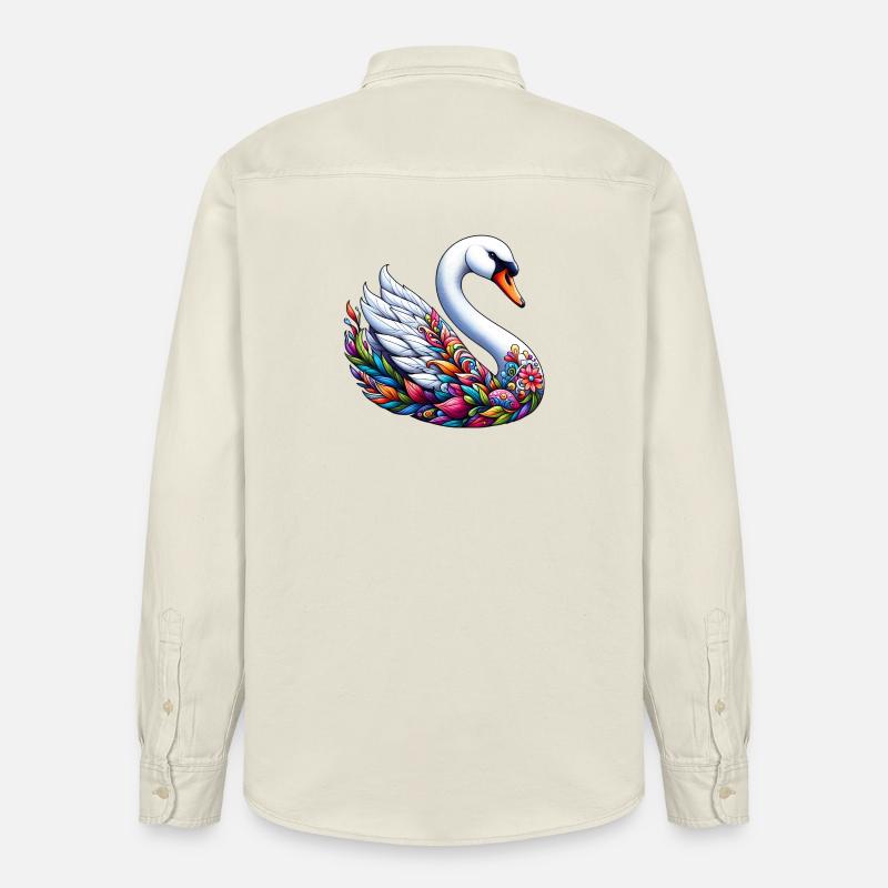 Schwan - Relaxed Fit Unisex Organic Hemd von Stanley/Stella - Natur