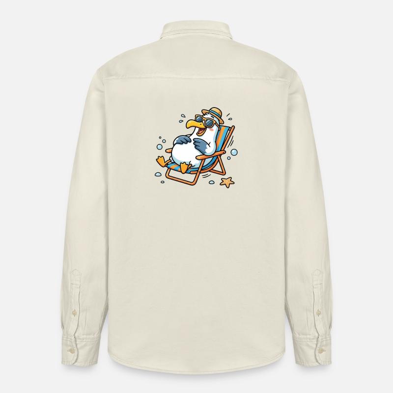 Relaxte Möwe am Strand - Relaxed Fit Unisex Organic Hemd von Stanley/Stella - Natur