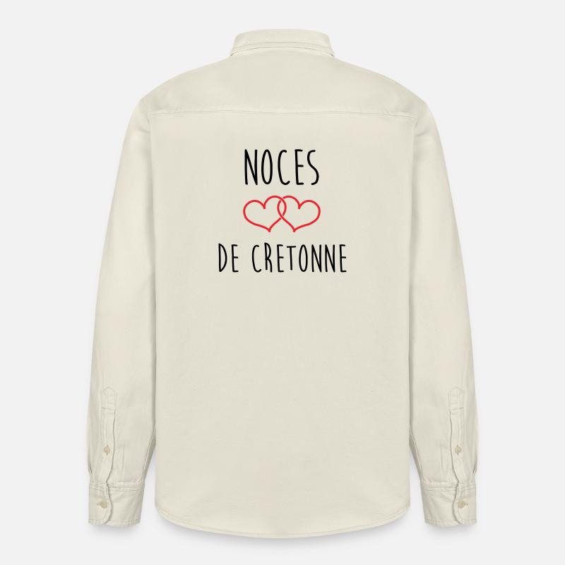noces de cretonne 19 ans d'amour - Chemise unisexe coupe décontractée bio Stanley/Stella - écru doux