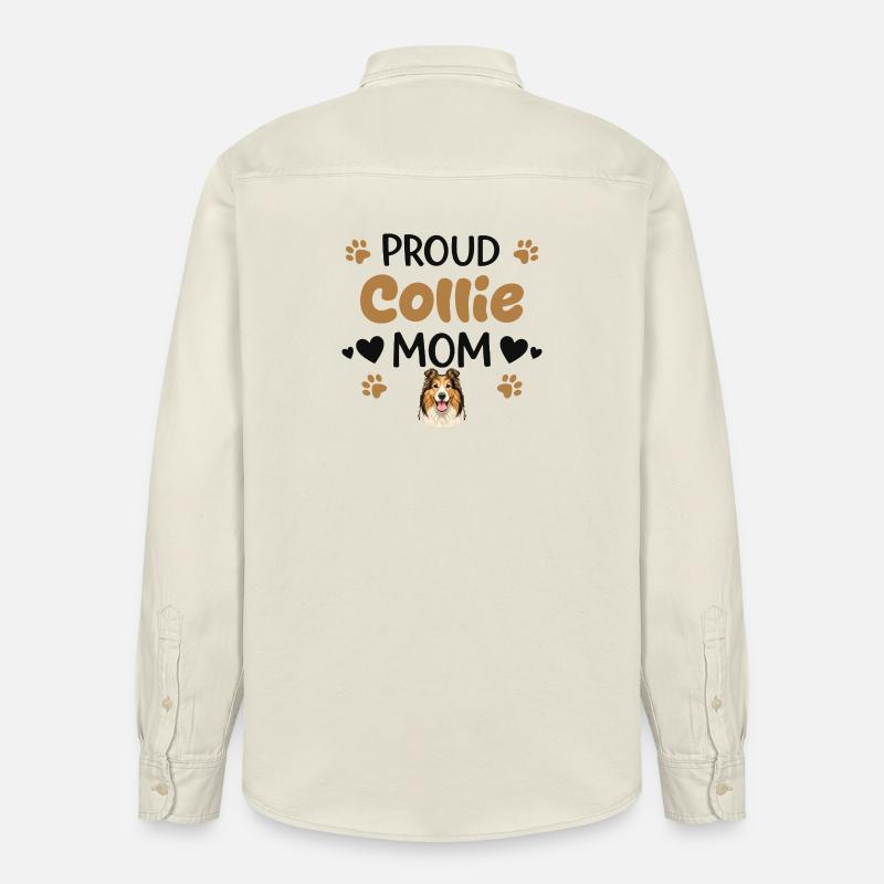 Stolze Collie Mutter, Collie - Relaxed Fit Unisex Organic Hemd von Stanley/Stella - Natur