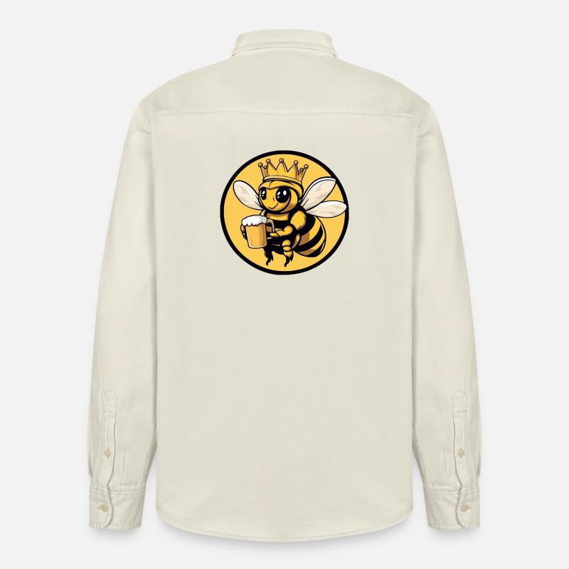 Bee Beer Drôle - Chemise unisexe coupe décontractée bio Stanley/Stella - écru doux
