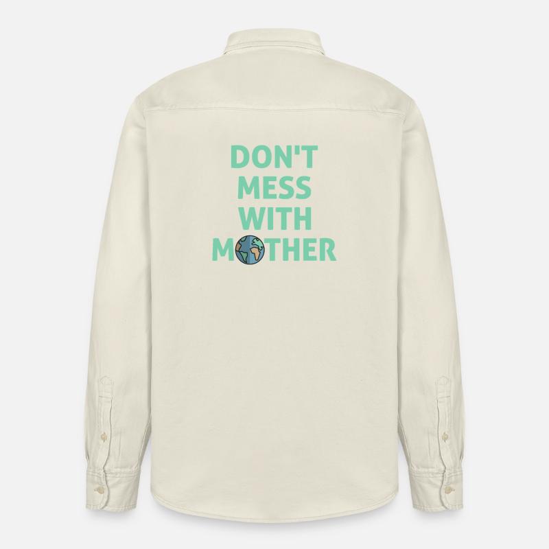 Ne t’en prends pas à maman ! - Chemise unisexe coupe décontractée bio Stanley/Stella - écru doux