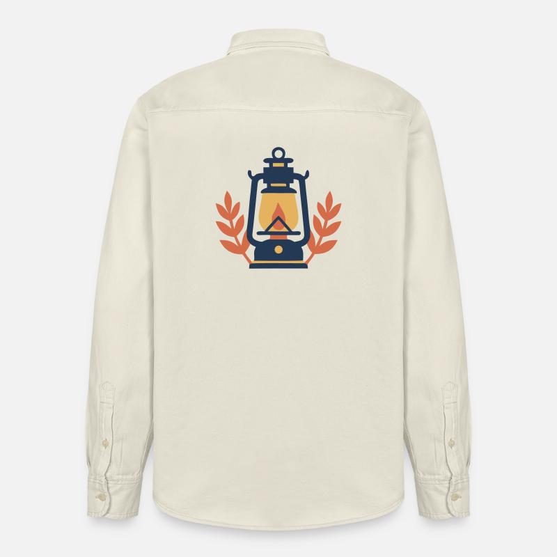 Forêt naturelle Camping Lantern - Chemise unisexe coupe décontractée bio Stanley/Stella - écru doux