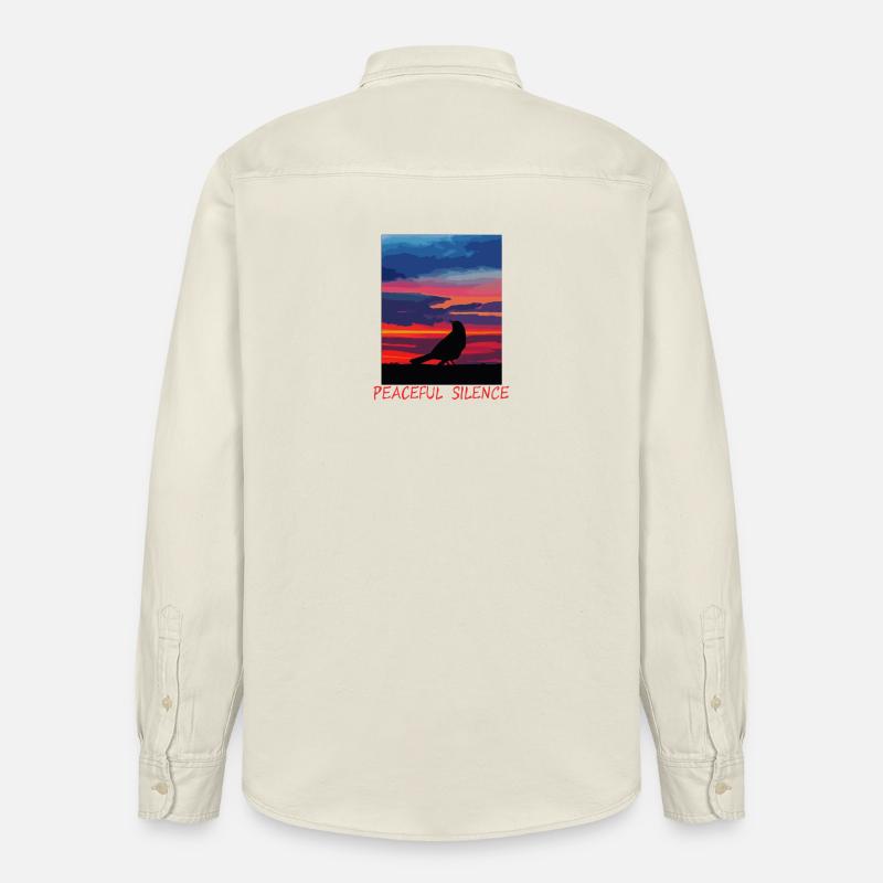 Oiseau dans le ciel du soir paix - Chemise unisexe coupe décontractée bio Stanley/Stella - écru doux