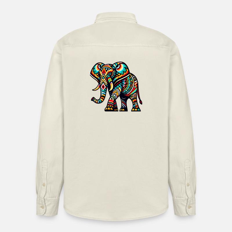 Éléphant - Chemise unisexe coupe décontractée bio Stanley/Stella - écru doux