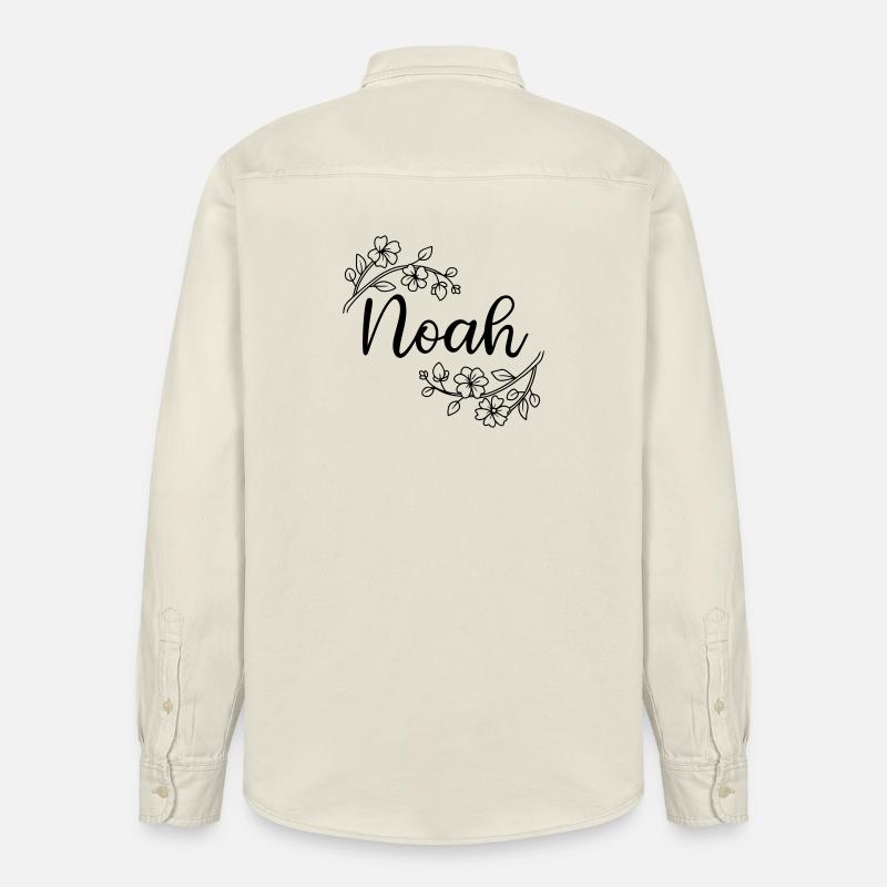 Noé | Nom du nom | Vectographie ! - Chemise unisexe coupe décontractée bio Stanley/Stella - écru doux