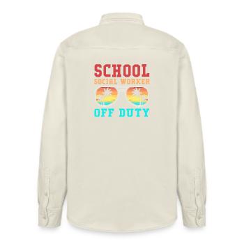 Social Worker Social Pedagogue Social Worker - Relaxed Fit Unisex Organic Shirt by Stanley/Stella - soft Ecru - Back - AI Model Male 178 light (178cm)