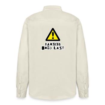 Wide Load Warning - Relaxed Fit Unisex Organic Shirt by Stanley/Stella - soft Ecru - Back - AI Model Male 178 light (178cm)
