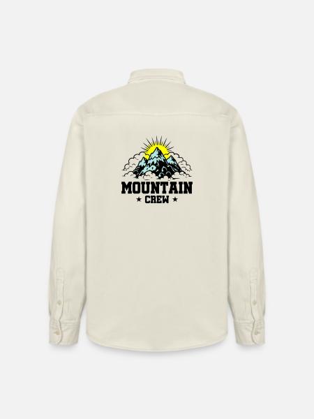 Mountain Crew Mountains - Relaxed Fit Unisex Organic Shirt by Stanley/Stella - soft Ecru