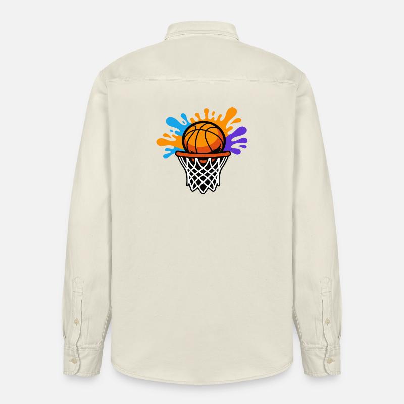 Basketball Splash Dunk Design graphique - Chemise unisexe coupe décontractée bio Stanley/Stella - écru doux