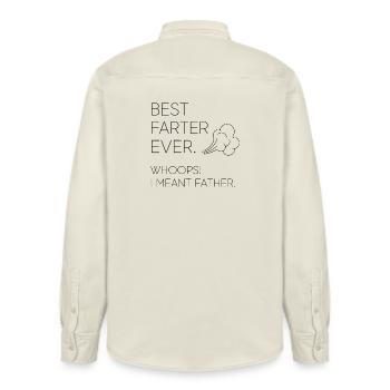 Best fart ever – Oops, I meant dad - Relaxed Fit Unisex Organic Shirt by Stanley/Stella - soft Ecru - Back - AI Model Male 178 light (178cm)