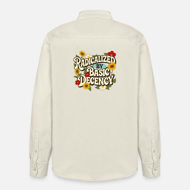 Radicalized Basic Decency Empathy Social Justice - Relaxed Fit Unisex Organic Shirt by Stanley/Stella - soft Ecru