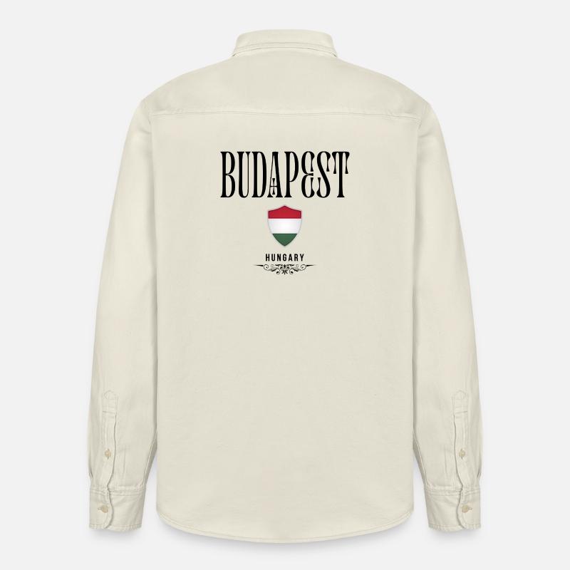 Souvenir de Budapest, design élégant Budapest - Chemise unisexe coupe décontractée bio Stanley/Stella - écru doux