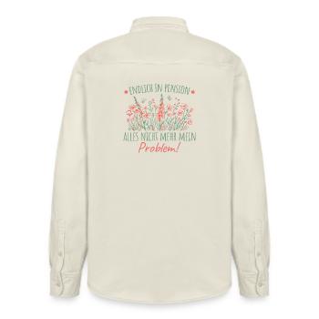 Pensionärin Wildblumen Abschied Kollegin Pension - Relaxed Fit Unisex Organic Hemd von Stanley/Stella - Natur - Hinten - AI Model Male 178 light (178cm)