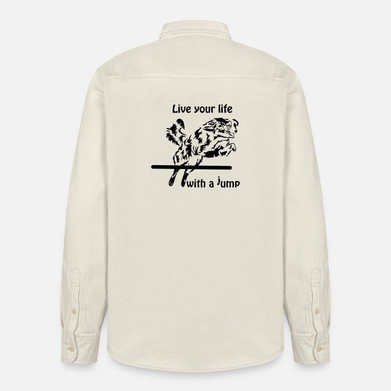 Agility Australian Shepherd Aussie - Chemise unisexe coupe décontractée bio Stanley/Stella - écru doux