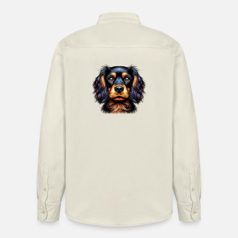 Hund Cocker Spaniel - Relaxed Fit Unisex Organic Hemd von Stanley/Stella - Natur