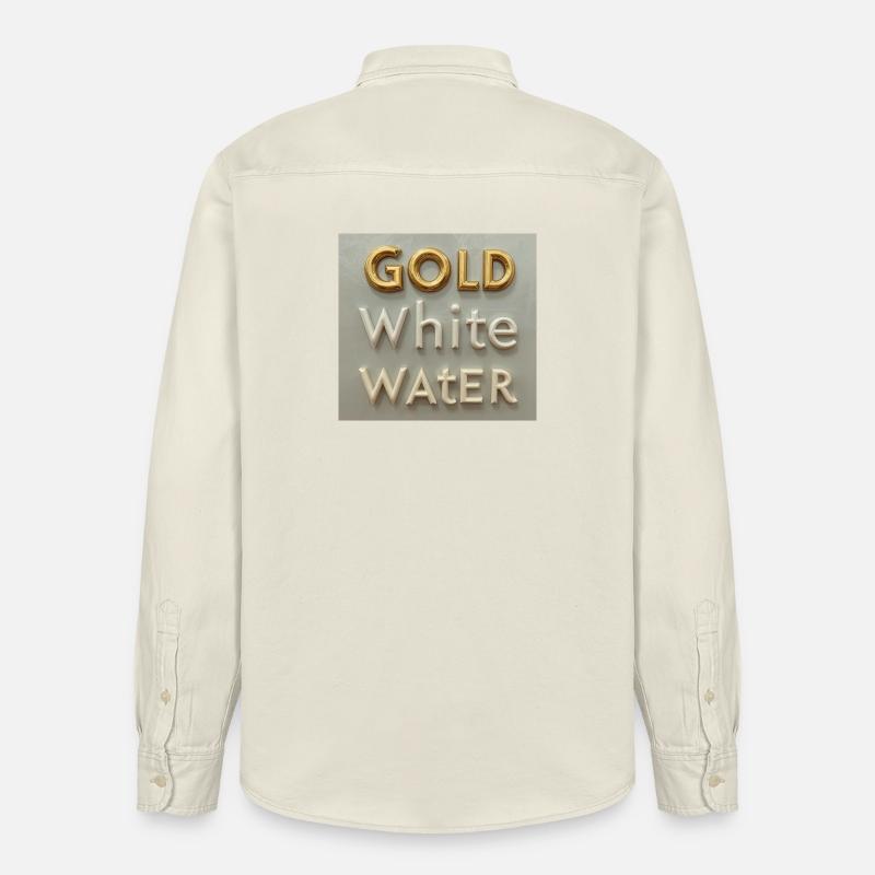 Golden White Water Typografie - Relaxed Fit Unisex Organic Hemd von Stanley/Stella - Natur