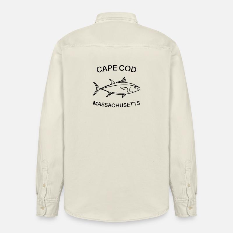 Cape Cod - Massachusetts États-Unis - Pêche - thon - Chemise unisexe coupe décontractée bio Stanley/Stella - écru doux