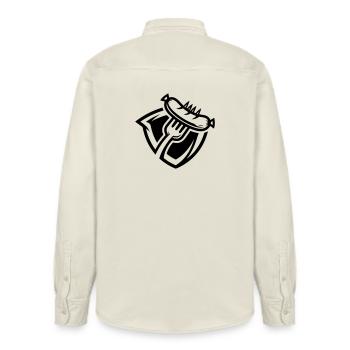 Sausage fork - Relaxed Fit Unisex Organic Shirt by Stanley/Stella - soft Ecru - Back - AI Model Male 178 light (178cm)