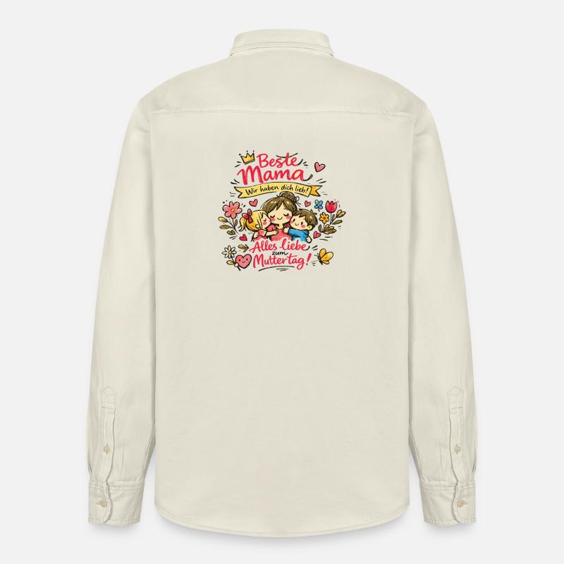  Mama Alles Liebe Muttertag - Relaxed Fit Unisex Organic Hemd von Stanley/Stella - Natur