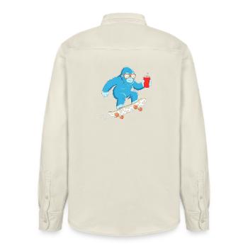 Blue Yeti Skate & Drink - Chemise unisexe coupe décontractée bio Stanley/Stella - écru doux - Dos - AI Model Male 178 light (178cm)