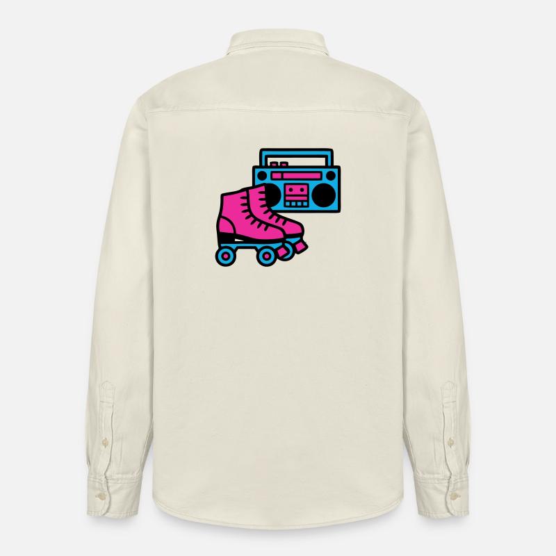 Roller Boombox Rétro années 80 - Chemise unisexe coupe décontractée bio Stanley/Stella - écru doux
