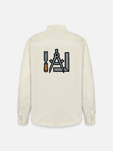 Carpenter Tools Graphic - Relaxed Fit Unisex Organic Shirt by Stanley/Stella - soft Ecru