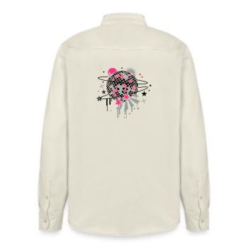 Disco Kugel - Relaxed Fit Unisex Organic Hemd von Stanley/Stella - Natur - Hinten - AI Model Male 178 light (178cm)