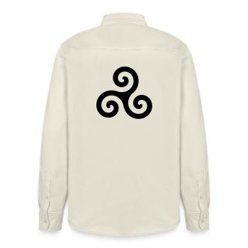 Britian - Relaxed Fit Unisex Organic Hemd von Stanley/Stella - Natur - Hinten - AI Model Male 178 light (178cm)