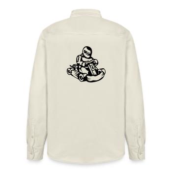 A kart racer - Relaxed Fit Unisex Organic Shirt by Stanley/Stella - soft Ecru - Back - AI Model Male 178 light (178cm)