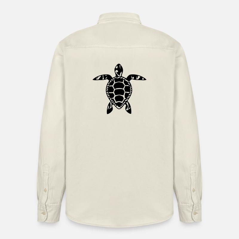 Une tortue de mer - Chemise unisexe coupe décontractée bio Stanley/Stella - écru doux