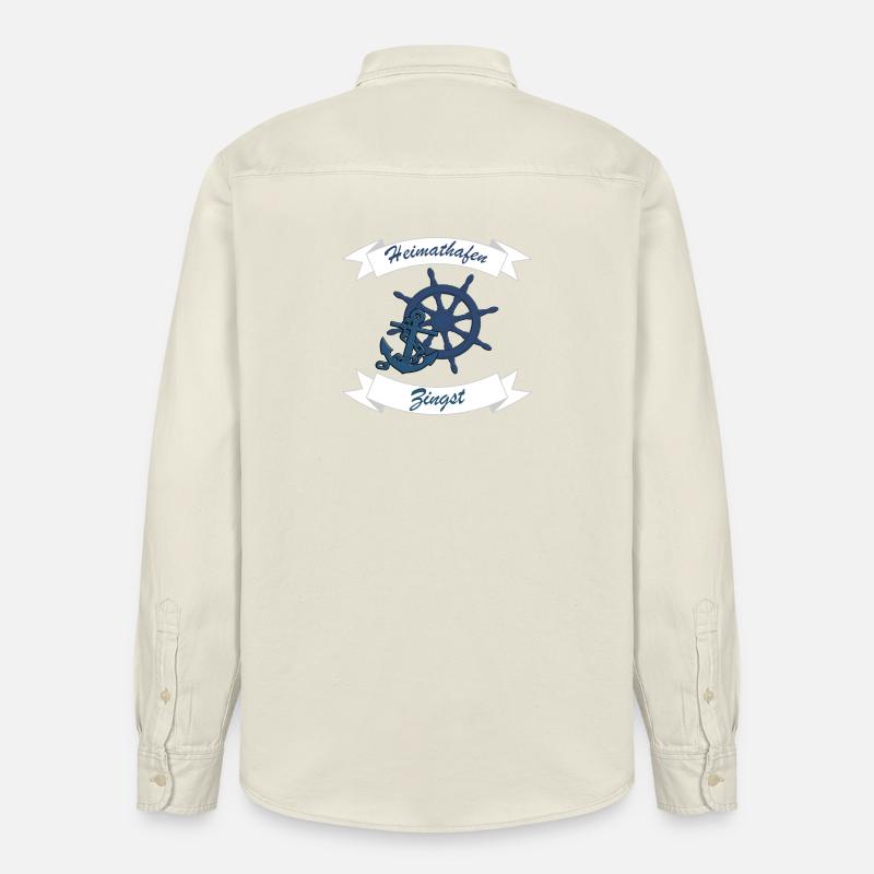 Heimathafen Zingst - Ostsee Darss Geschenk - Relaxed Fit Unisex Organic Hemd von Stanley/Stella - Natur