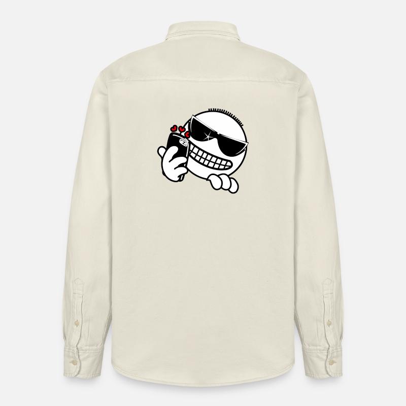 Hacker mit Telefon - Relaxed Fit Unisex Organic Hemd von Stanley/Stella - Natur