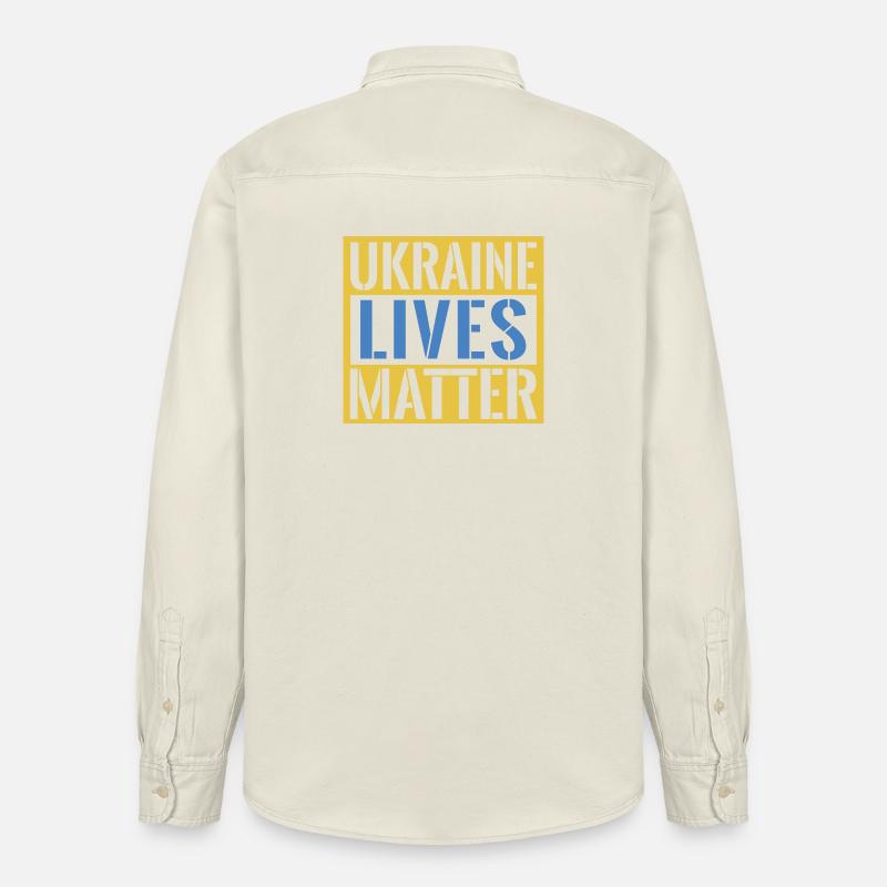 Ukraine Lives Matter Bold Statement - Relaxed Fit Unisex Organic Hemd von Stanley/Stella - Natur
