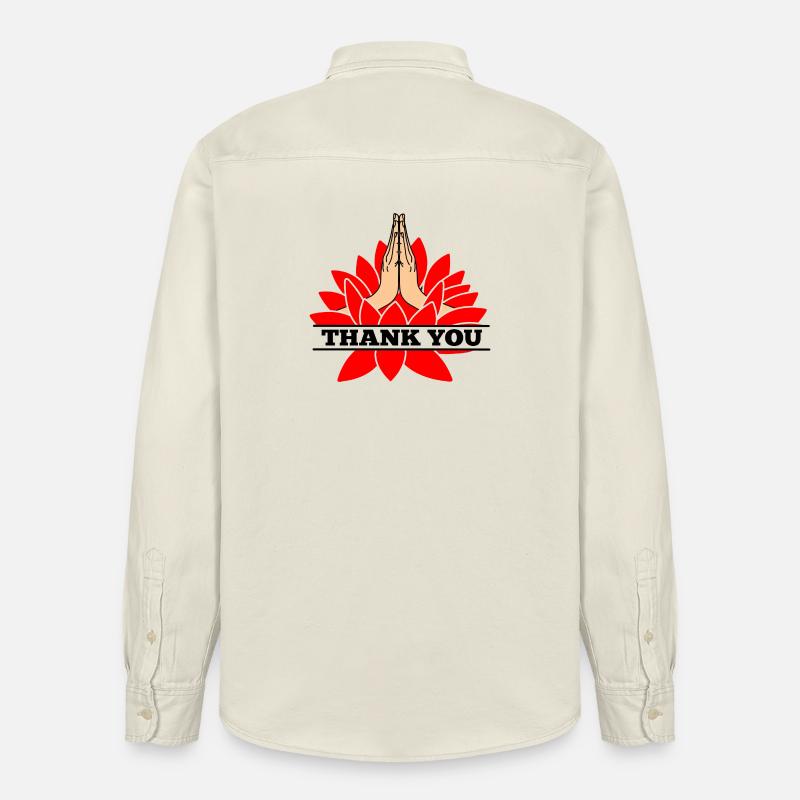 DANKE Danke Namaste mit schwarzem Text - Relaxed Fit Unisex Organic Hemd von Stanley/Stella - Natur