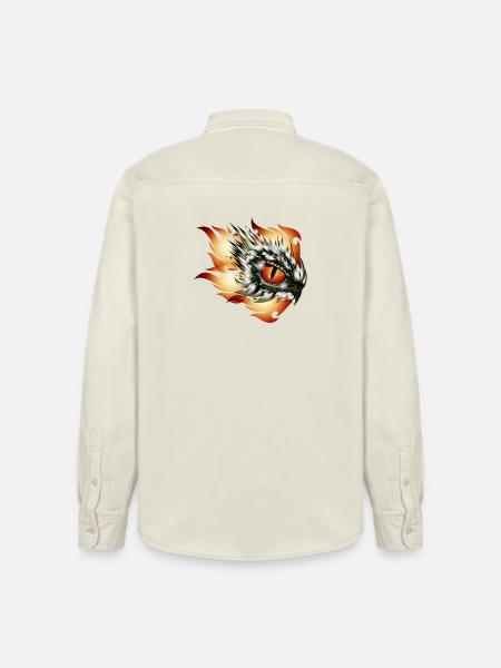 magisches Auge eines Drachen im Flammen Tattoo - Relaxed Fit Unisex Organic Hemd von Stanley/Stella - Natur