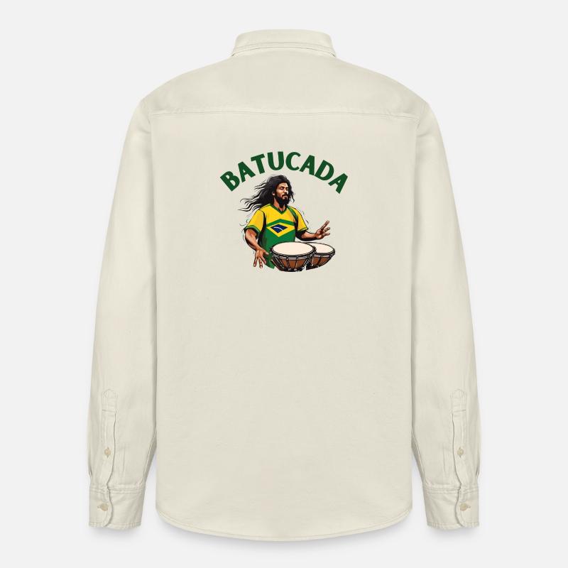 Batucada, joueur de batucada, percussion - Chemise unisexe coupe décontractée bio Stanley/Stella - écru doux