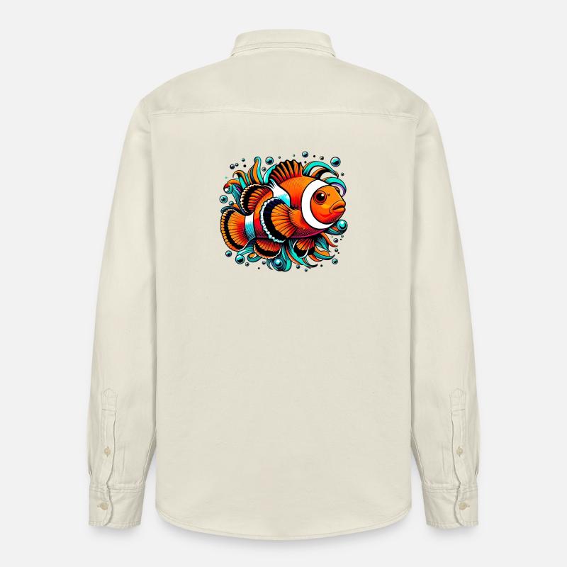 Clownfisch - Relaxed Fit Unisex Organic Hemd von Stanley/Stella - Natur