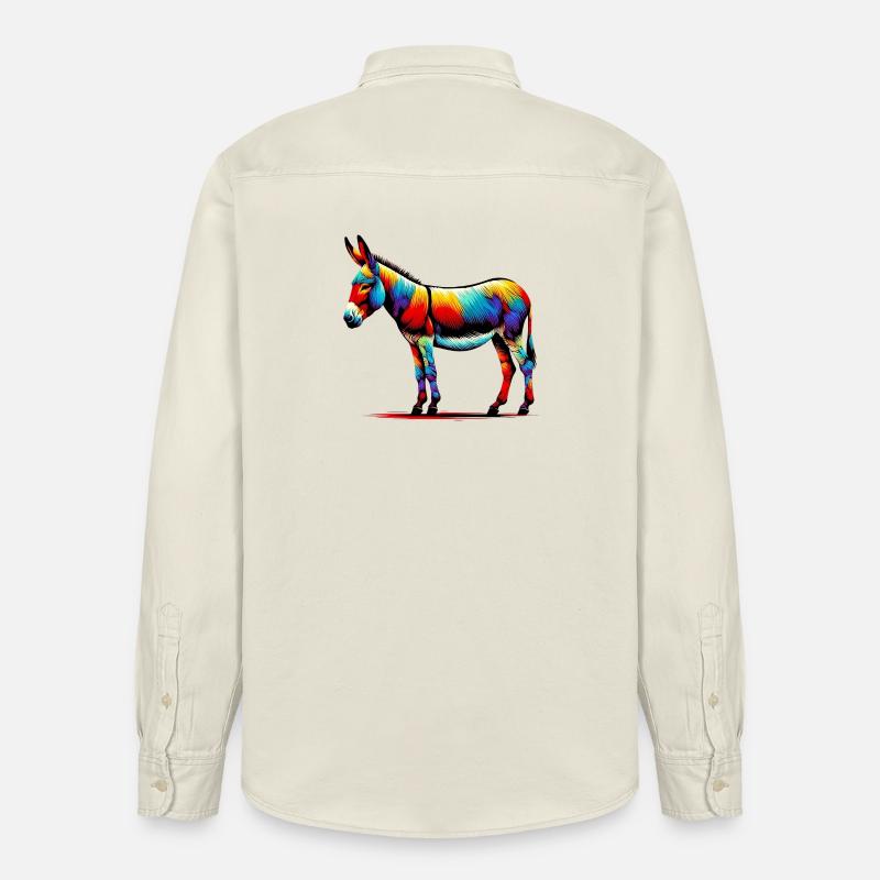Esel, Schnuller, Maultier - Relaxed Fit Unisex Organic Hemd von Stanley/Stella - Natur