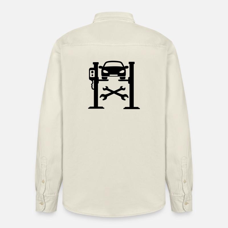Logo du garage automobile - Chemise unisexe coupe décontractée bio Stanley/Stella - écru doux