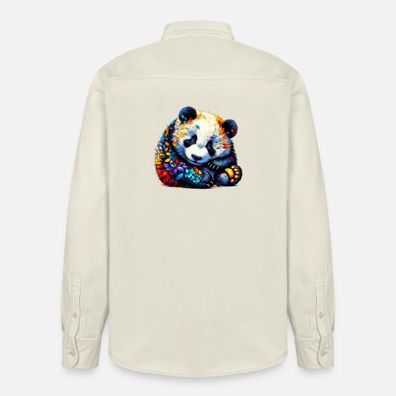 Panda - Chemise unisexe coupe décontractée bio Stanley/Stella - écru doux