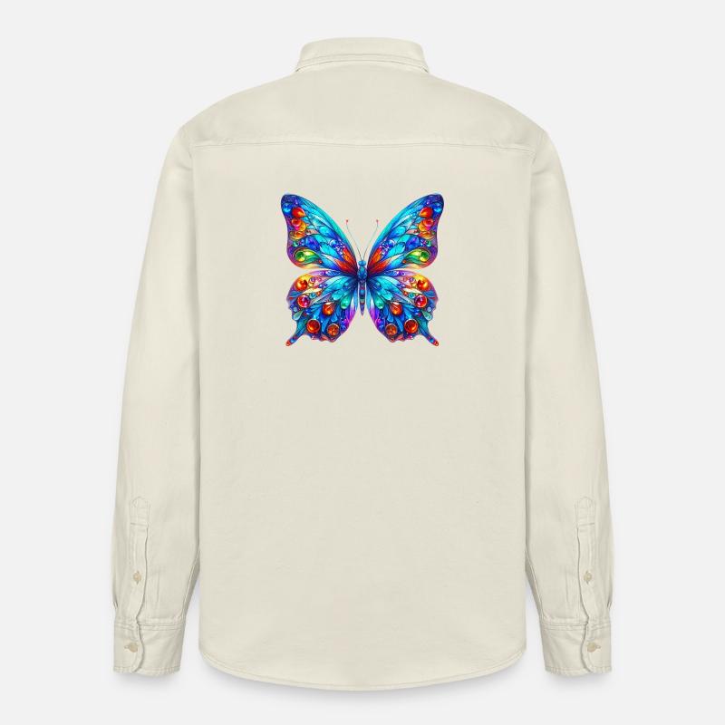 Papillon - Chemise unisexe coupe décontractée bio Stanley/Stella - écru doux