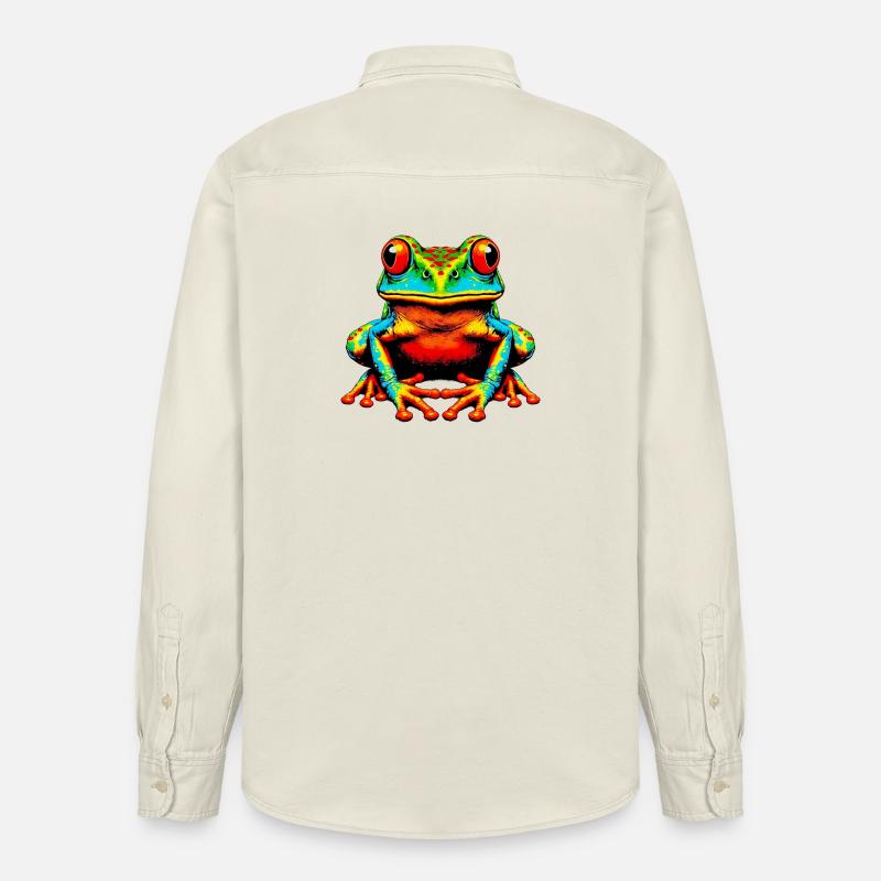Frosch - Relaxed Fit Unisex Organic Hemd von Stanley/Stella - Natur