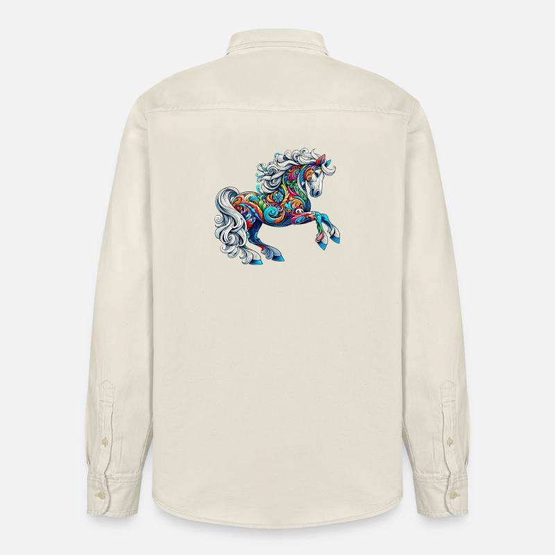 Pferd - Relaxed Fit Unisex Organic Hemd von Stanley/Stella - Natur
