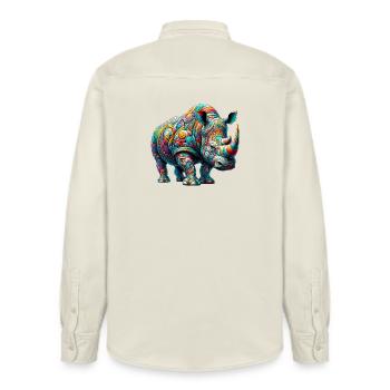 Nashorn - Relaxed Fit Unisex Organic Hemd von Stanley/Stella - Natur - Hinten - AI Model Male 178 light (178cm)