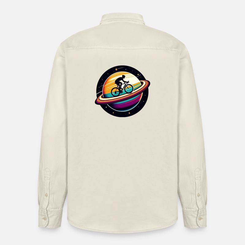 Radfahrer auf dem Saturn - Relaxed Fit Unisex Organic Hemd von Stanley/Stella - Natur