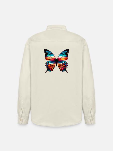 Butterfly - Relaxed Fit Unisex Organic Shirt by Stanley/Stella - soft Ecru