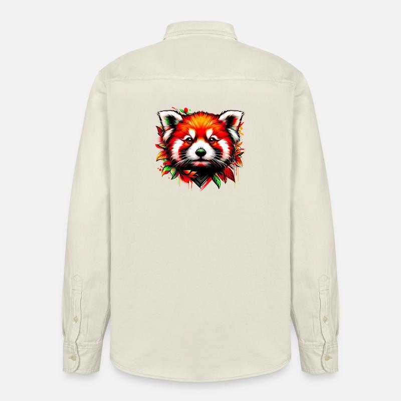 Petit panda - Chemise unisexe coupe décontractée bio Stanley/Stella - écru doux