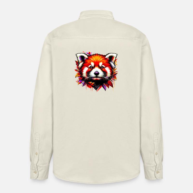 Petit panda - Chemise unisexe coupe décontractée bio Stanley/Stella - écru doux