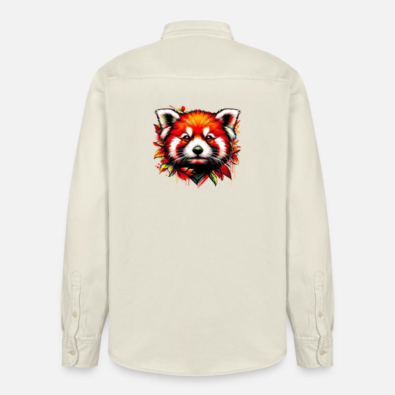 Petit panda - Chemise unisexe coupe décontractée bio Stanley/Stella - écru doux